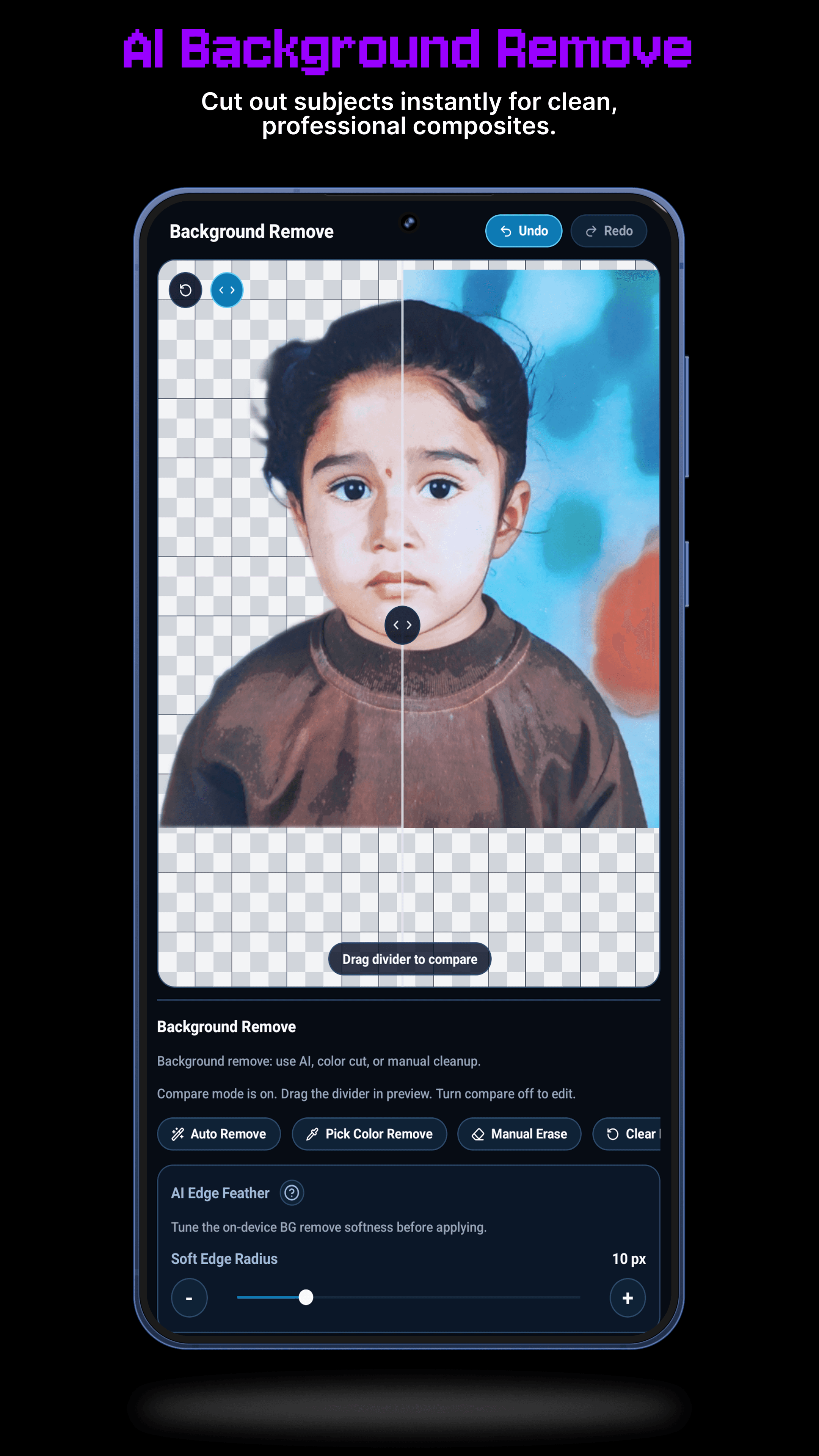 Zedito AI background removal screenshot